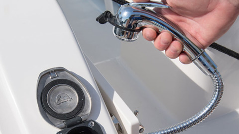 chrome faucet boat accessory